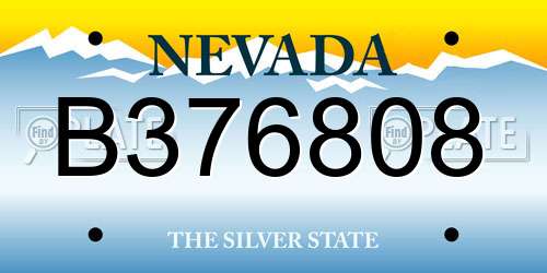 B376808 Nevada License Plate