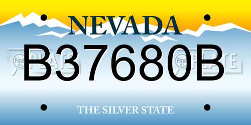 B37680B Nevada License Plate