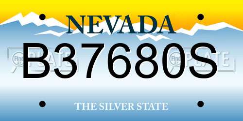 B37680S Nevada License Plate