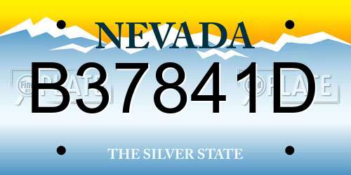 B37841D Nevada License Plate