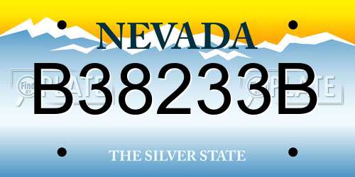 B38233B Nevada License Plate