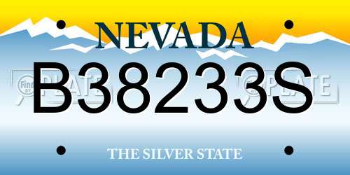 B38233S Nevada License Plate