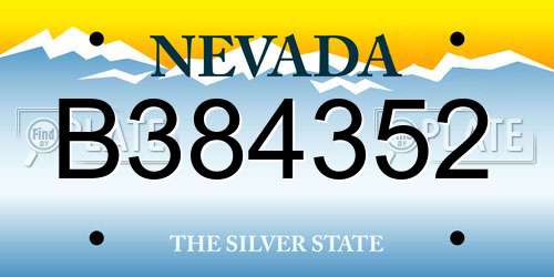B384352 Nevada License Plate