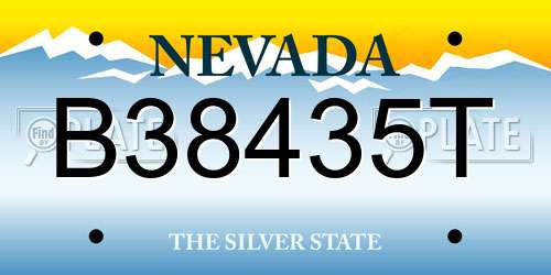B38435T Nevada License Plate