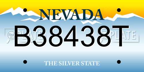 B38438T Nevada License Plate