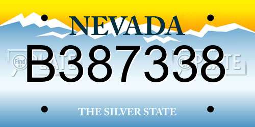 B387338 Nevada License Plate