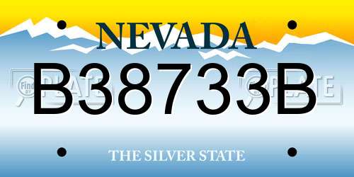 B38733B Nevada License Plate