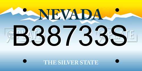B38733S Nevada License Plate