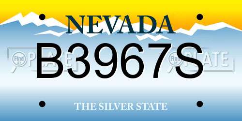 B3967S Nevada License Plate