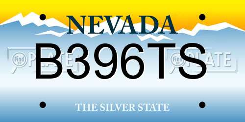 B396TS Nevada License Plate