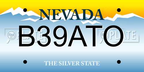 B39ATO Nevada License Plate