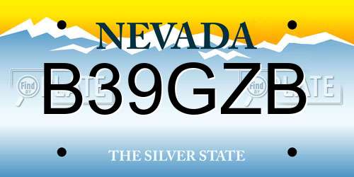 B39GZB Nevada License Plate