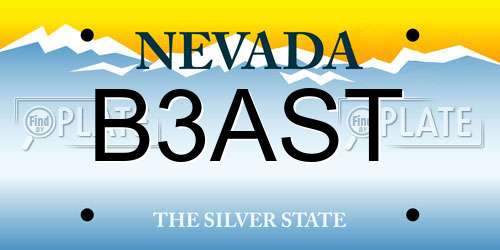 B3AST Nevada License Plate