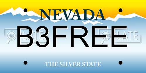 B3FREE Nevada License Plate