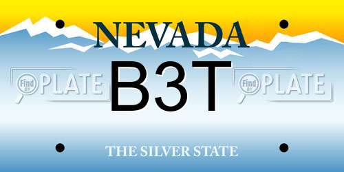 B3T Nevada License Plate