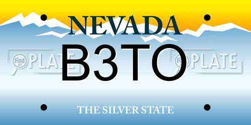 B3TO Nevada License Plate