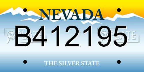 B412195 Nevada License Plate