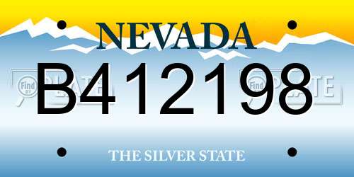 B412198 Nevada License Plate