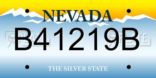 B41219B Nevada License Plate