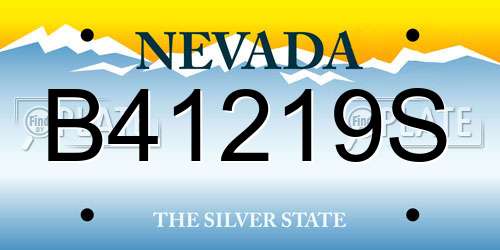 B41219S Nevada License Plate