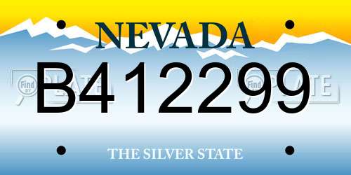 B412299 Nevada License Plate