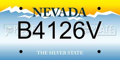 B4126V Nevada License Plate