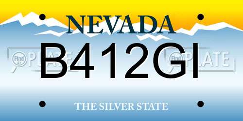 B412GI Nevada License Plate