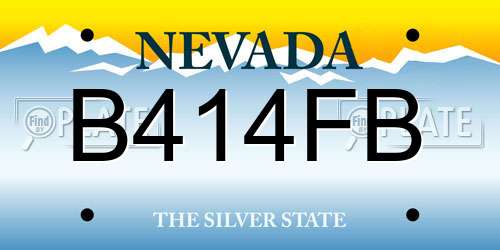 B414FB Nevada License Plate