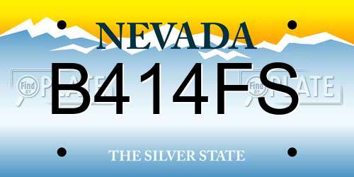 B414FS Nevada License Plate