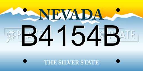 B4154B Nevada License Plate