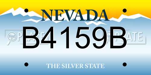 B4159B Nevada License Plate