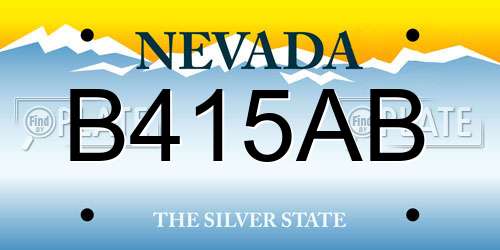 B415AB Nevada License Plate