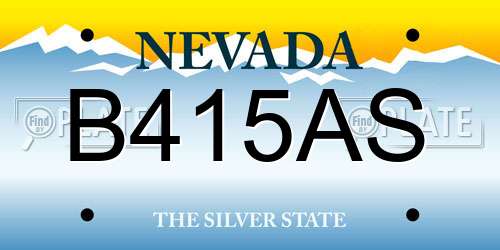 B415AS Nevada License Plate