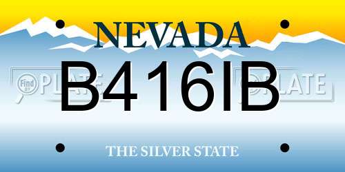 B416IB Nevada License Plate