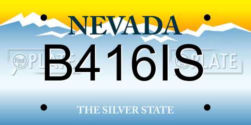 B416IS Nevada License Plate