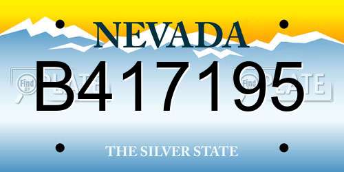B417195 Nevada License Plate