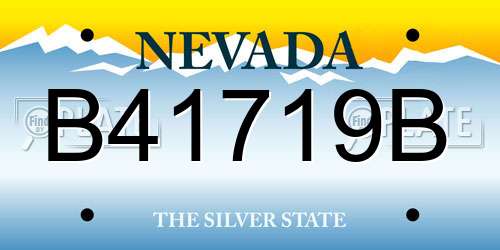 B41719B Nevada License Plate