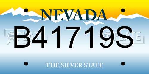 B41719S Nevada License Plate