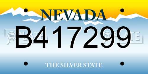 B417299 Nevada License Plate