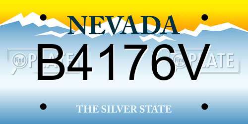 B4176V Nevada License Plate