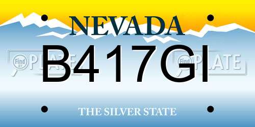 B417GI Nevada License Plate