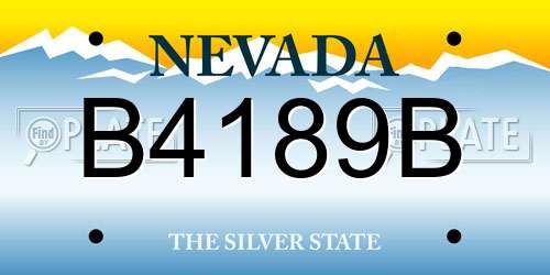 B4189B Nevada License Plate