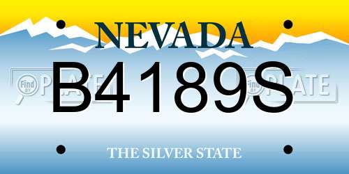 B4189S Nevada License Plate