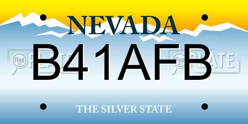 B41AFB Nevada License Plate
