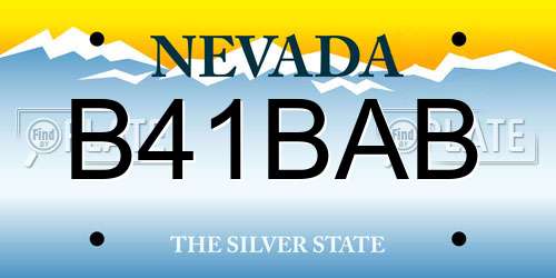 B41BAB Nevada License Plate