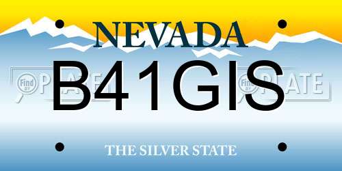 B41GIS Nevada License Plate