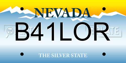 B41LOR Nevada License Plate