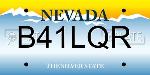 B41LQR Nevada License Plate