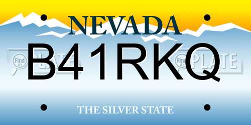 B41RKQ Nevada License Plate