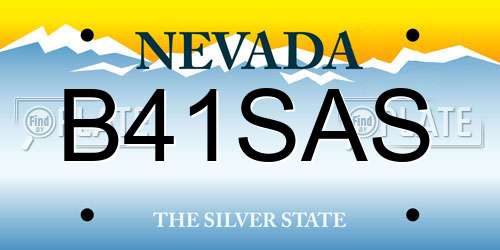 B41SAS Nevada License Plate